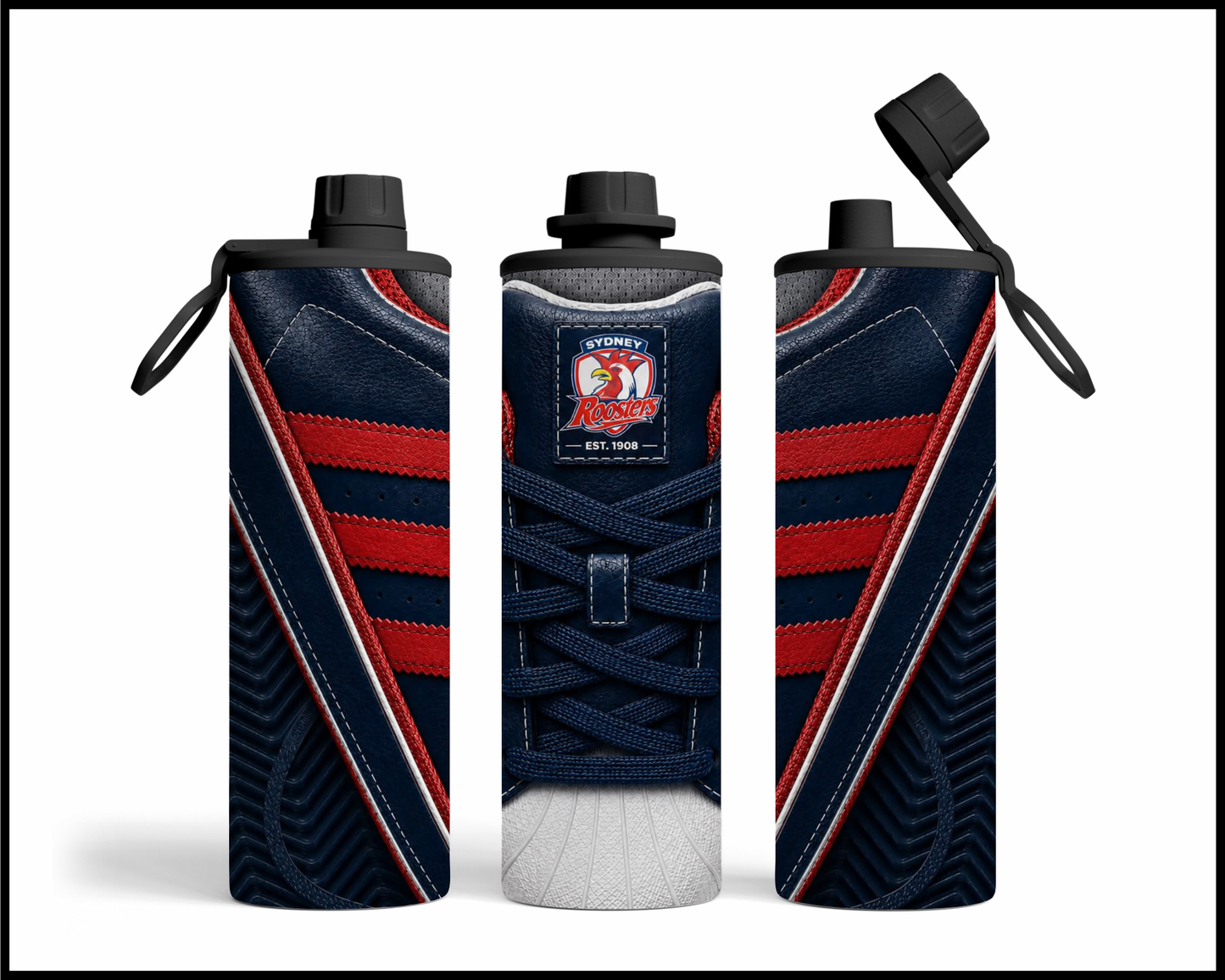 Stainless Steel Tumbler - Sydney Roosters Side-Stripe Shoe Inspired