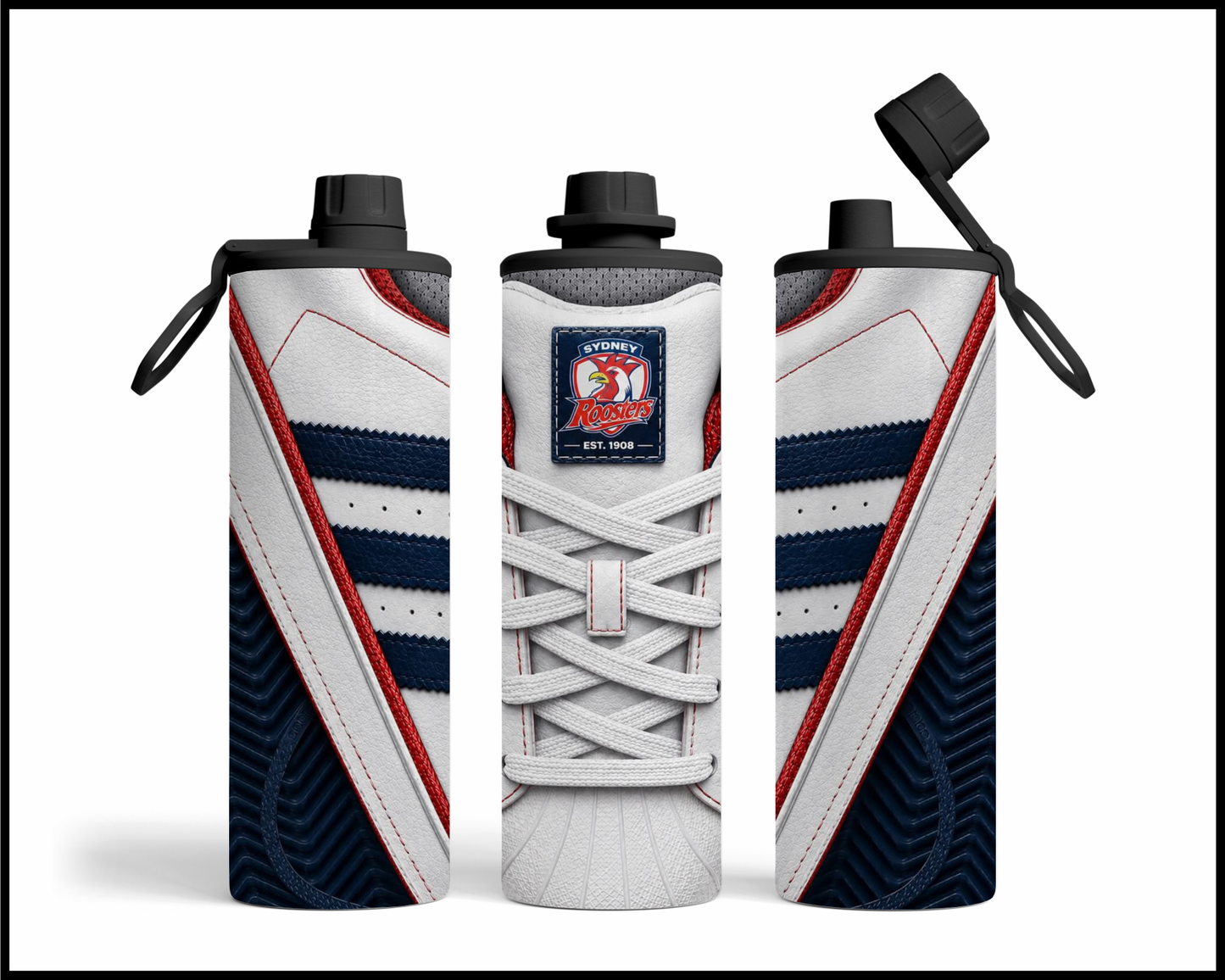 Stainless Steel Tumbler - Sydney Roosters Side-Stripe Shoe Inspired