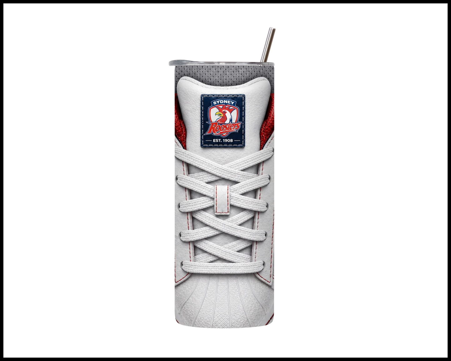Stainless Steel Tumbler - Sydney Roosters Side-Stripe Shoe Inspired