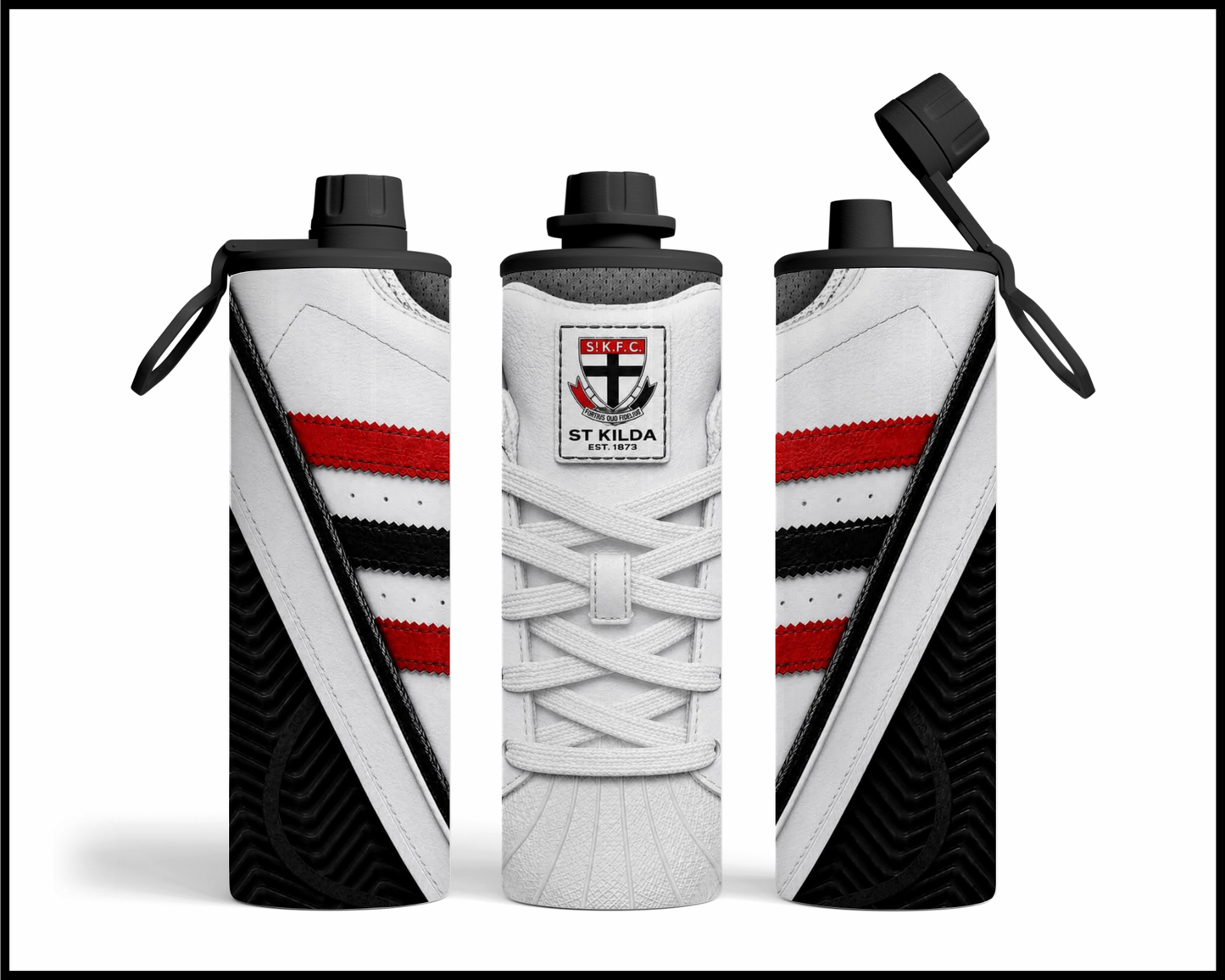 Stainless Steel Tumbler - St Kilda Side-Stripe Shoe Inspired