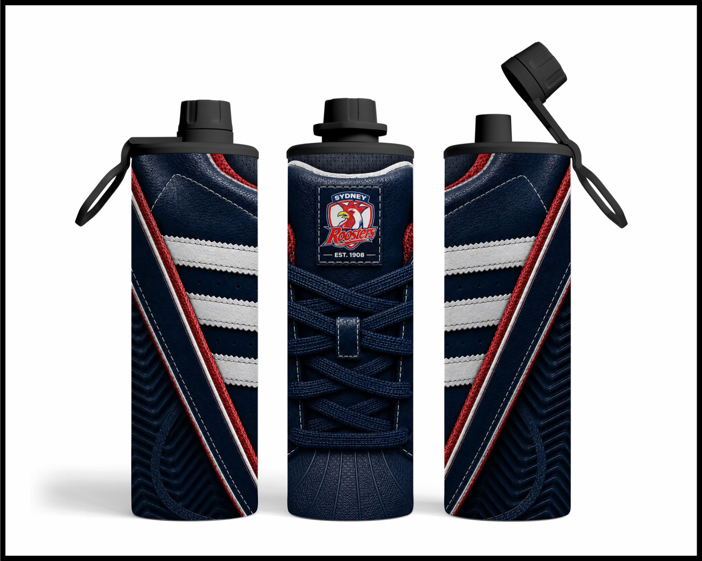 Stainless Steel Tumbler - Sydney Roosters Side-Stripe Shoe Inspired