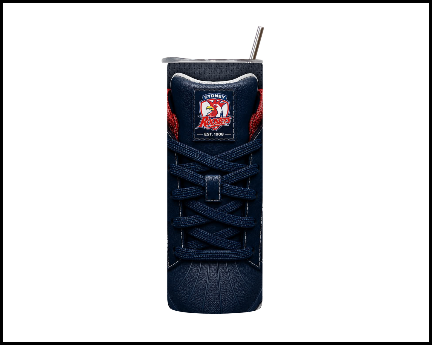 Stainless Steel Tumbler - Sydney Roosters Side-Stripe Shoe Inspired