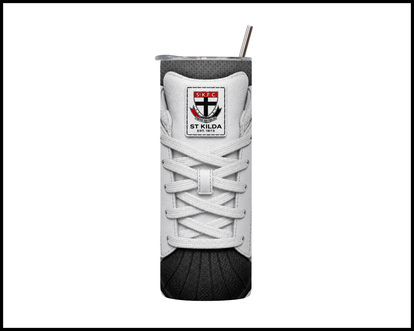 Stainless Steel Tumbler - St Kilda Side-Stripe Shoe Inspired
