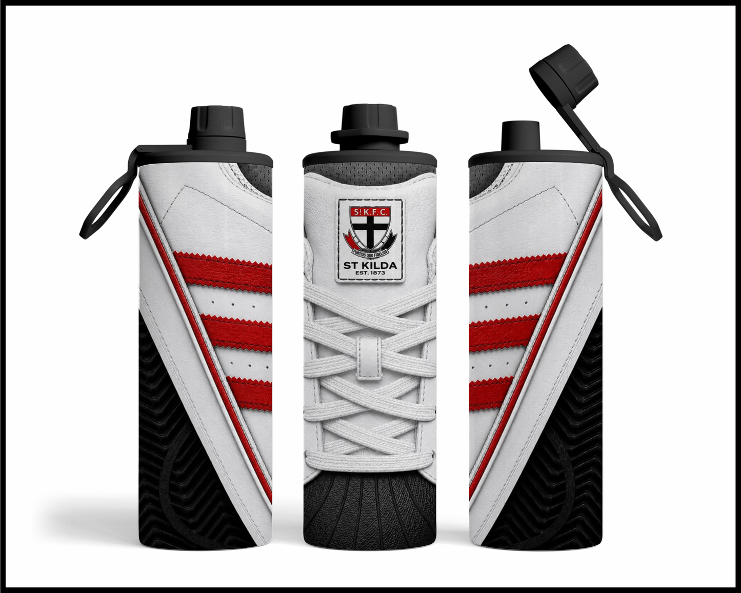 Stainless Steel Tumbler - St Kilda Side-Stripe Shoe Inspired