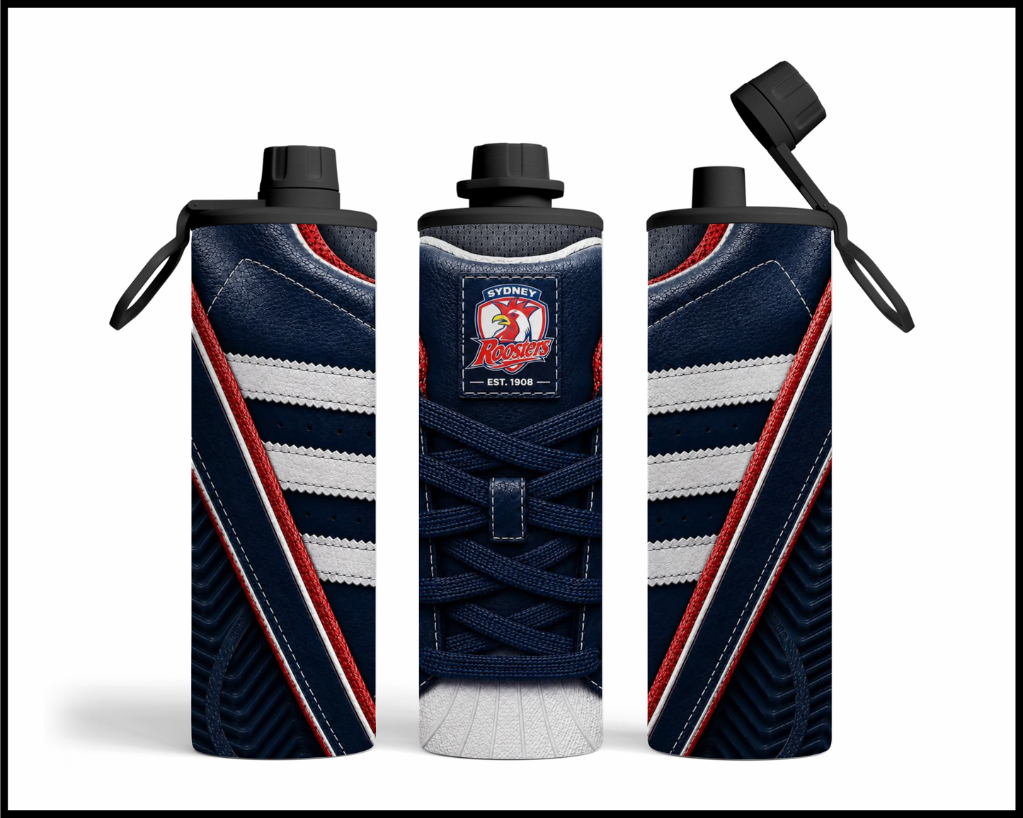 Stainless Steel Tumbler - Sydney Roosters Side-Stripe Shoe Inspired