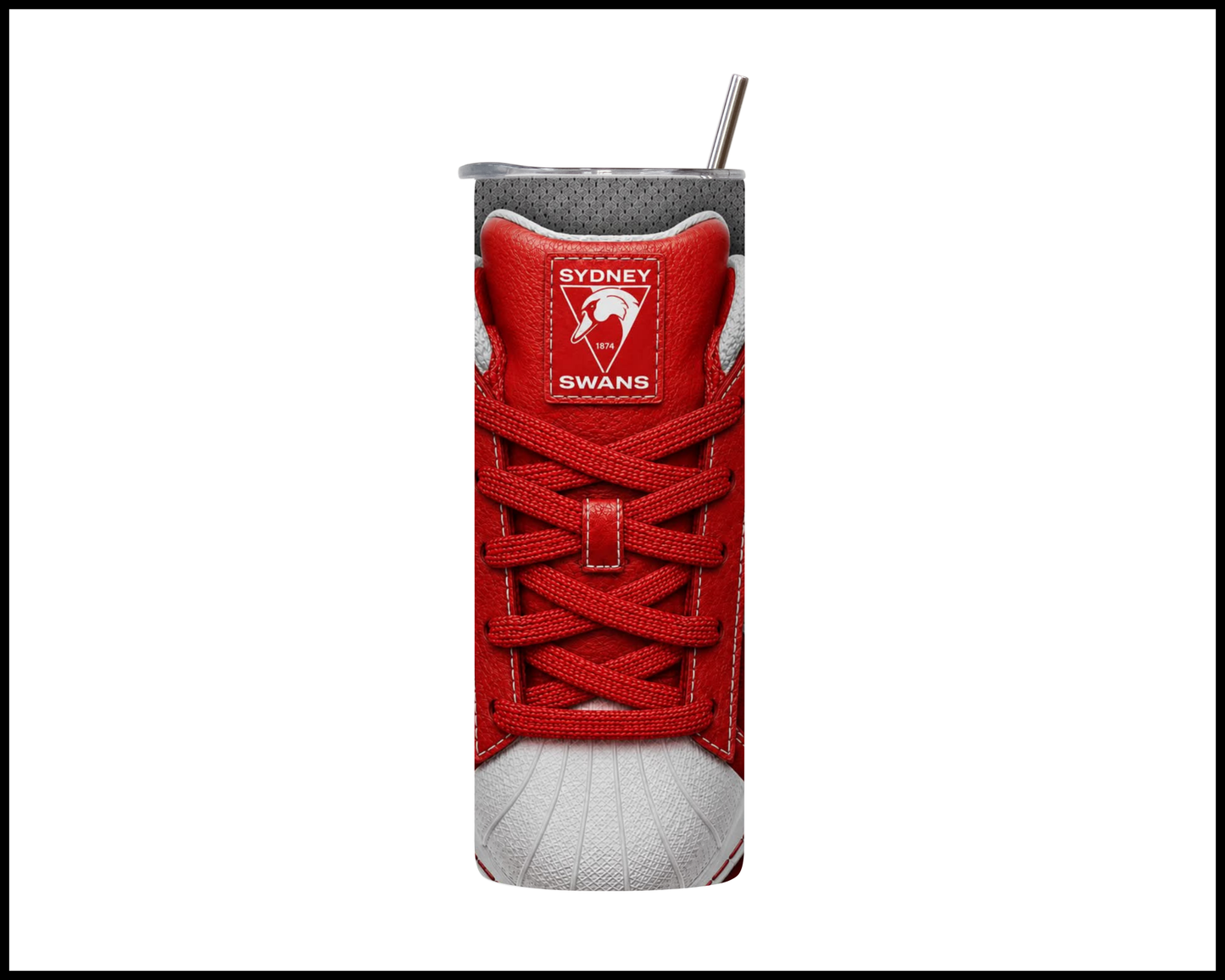 Stainless Steel Tumbler -Sydney Swans Side-Stripe Shoe Inspired