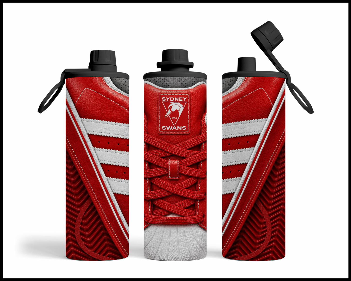 Stainless Steel Tumbler -Sydney Swans Side-Stripe Shoe Inspired