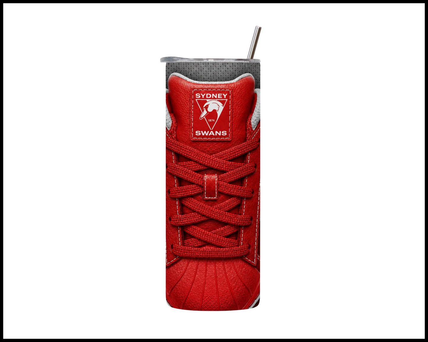 Stainless Steel Tumbler -Sydney Swans Side-Stripe Shoe Inspired
