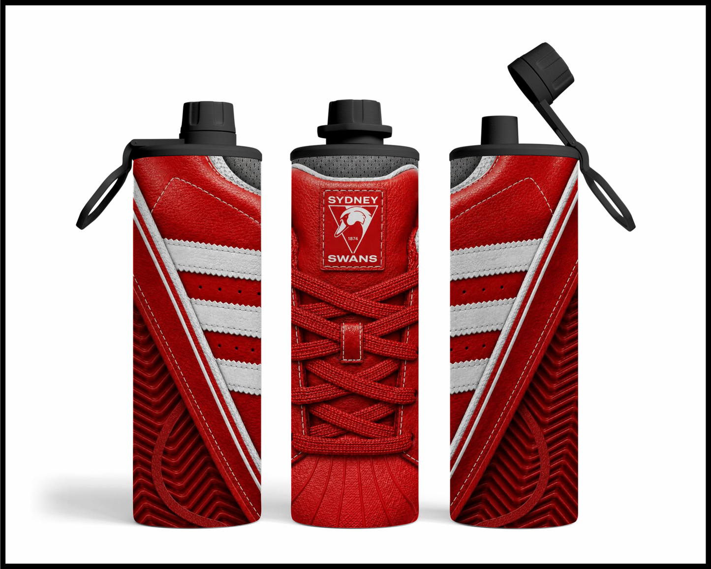Stainless Steel Tumbler -Sydney Swans Side-Stripe Shoe Inspired