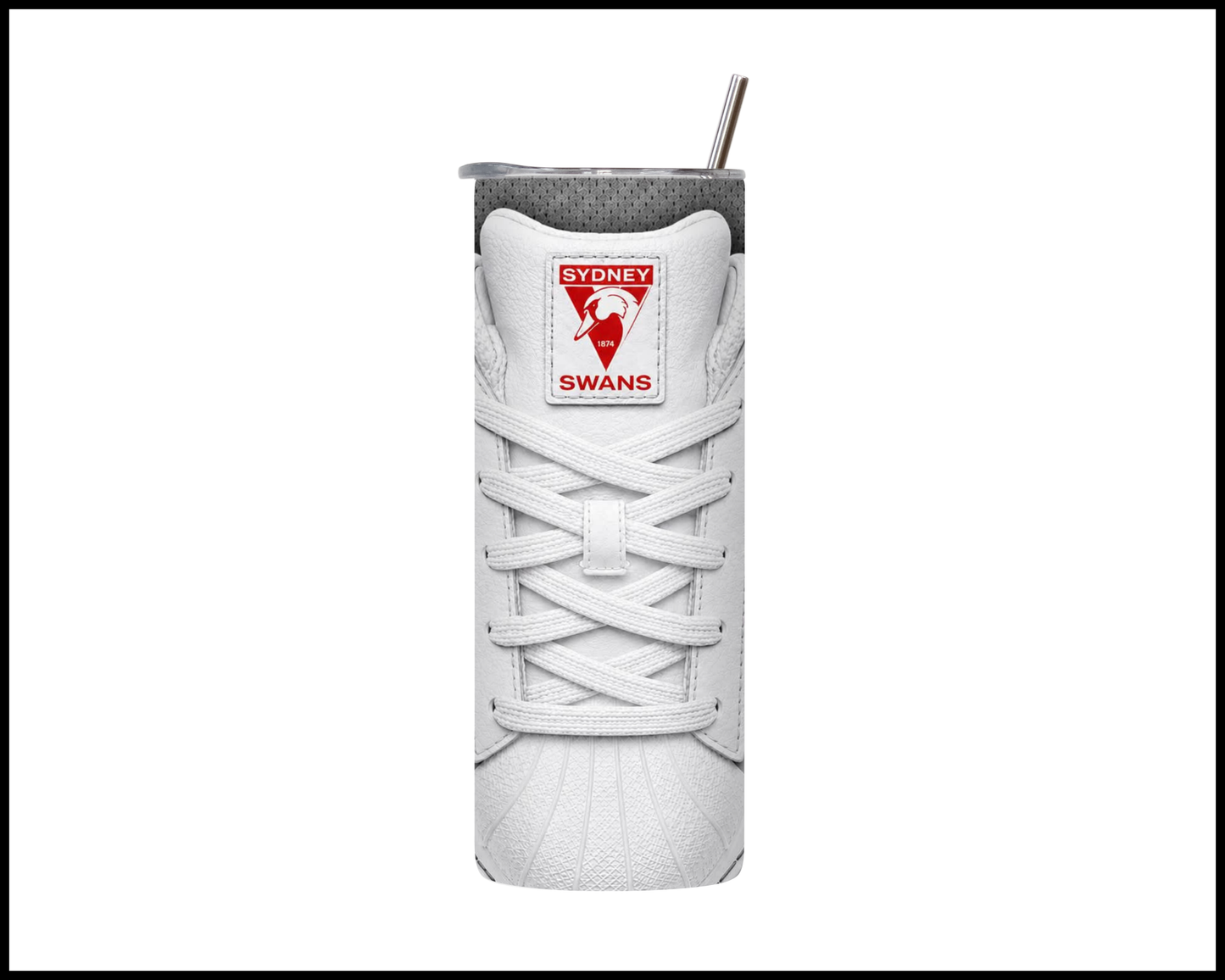 Stainless Steel Tumbler -Sydney Swans Side-Stripe Shoe Inspired