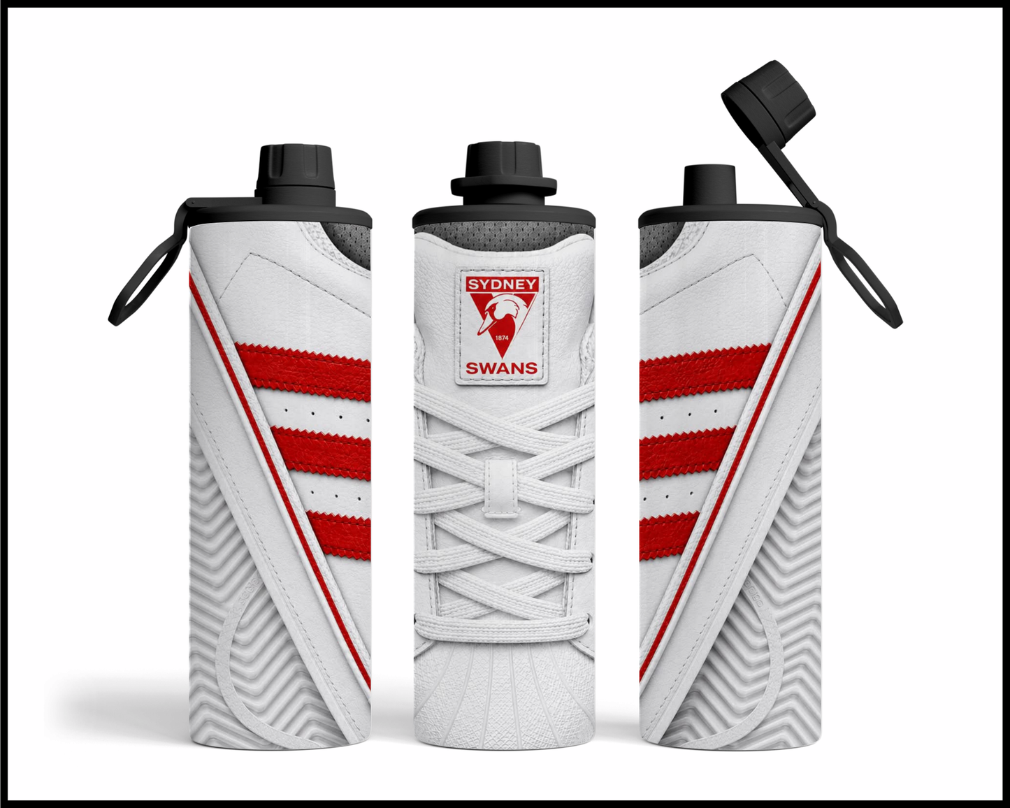 Stainless Steel Tumbler -Sydney Swans Side-Stripe Shoe Inspired