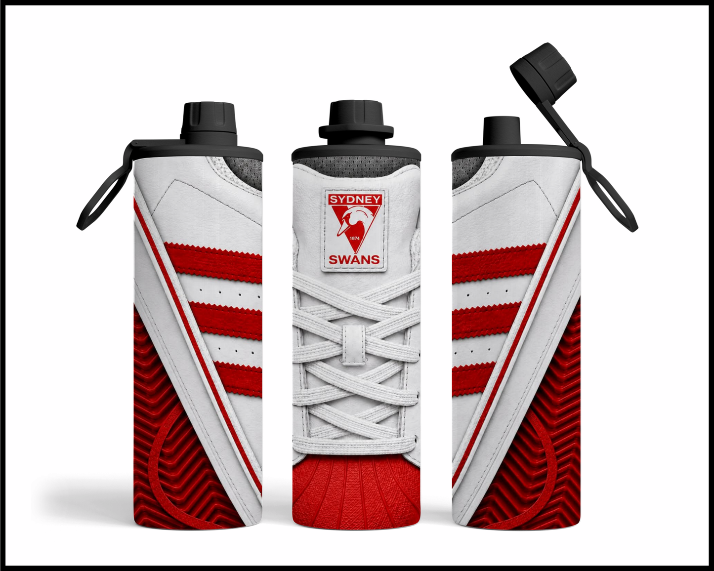 Stainless Steel Tumbler -Sydney Swans Side-Stripe Shoe Inspired