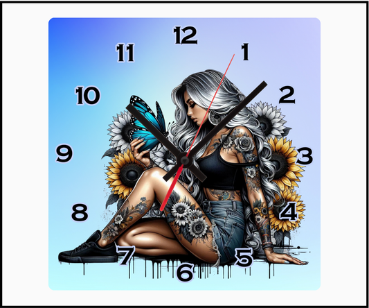 Beautiful Bad Ass Sublimated Clock (Square 077)