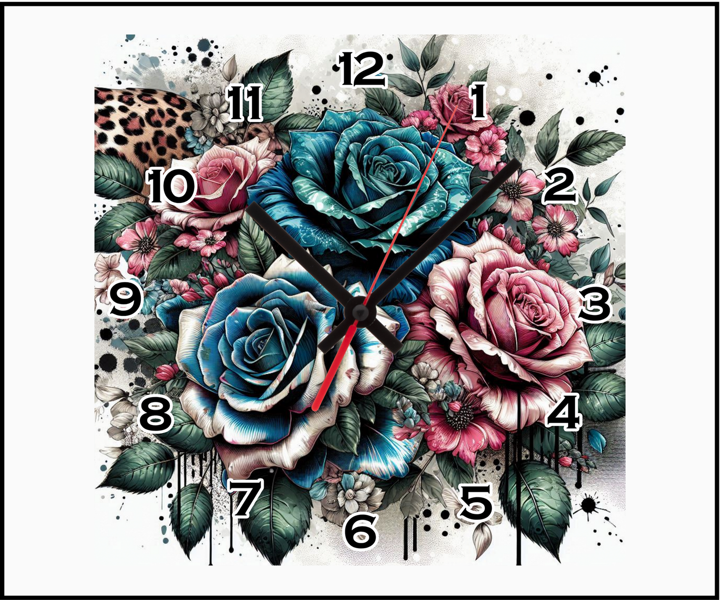 Floral Sublimated Clock (Square 078)