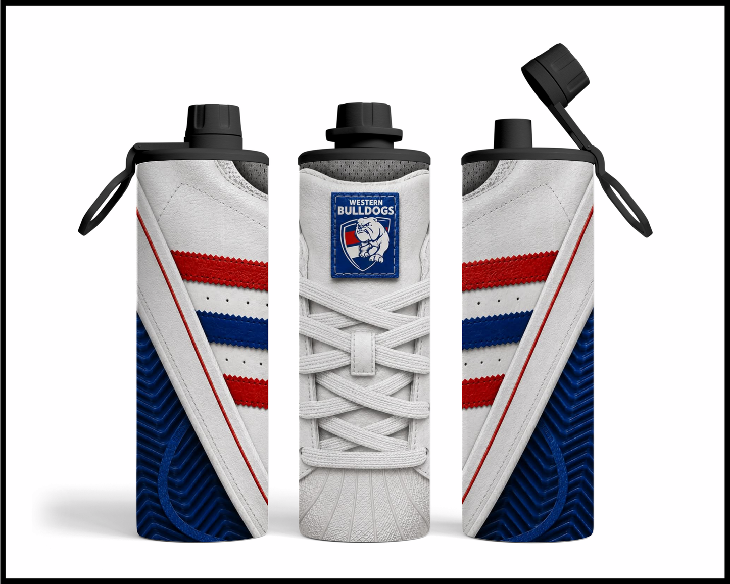 Stainless Steel Tumbler - Western Bulldogs Side-Stripe Shoe Inspired