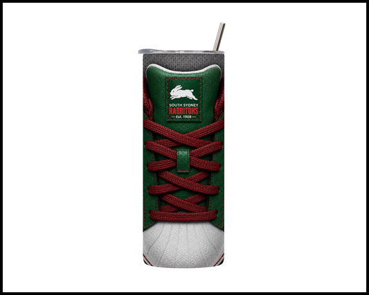 Stainless Steel Tumbler - South Sydney Rabbitohs Side-Stripe Shoe Inspired