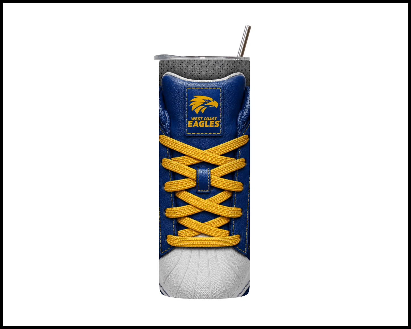 Stainless Steel Tumbler - West Coast Eagles Side-Stripe Shoe Inspired