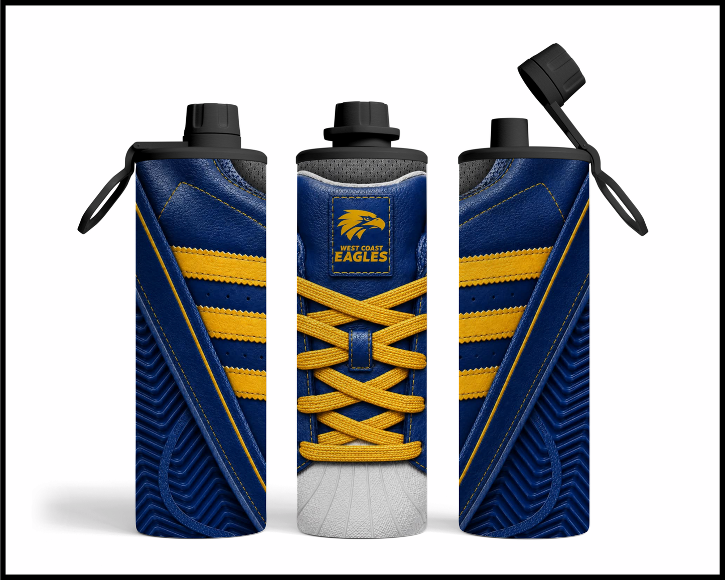 Stainless Steel Tumbler - West Coast Eagles Side-Stripe Shoe Inspired