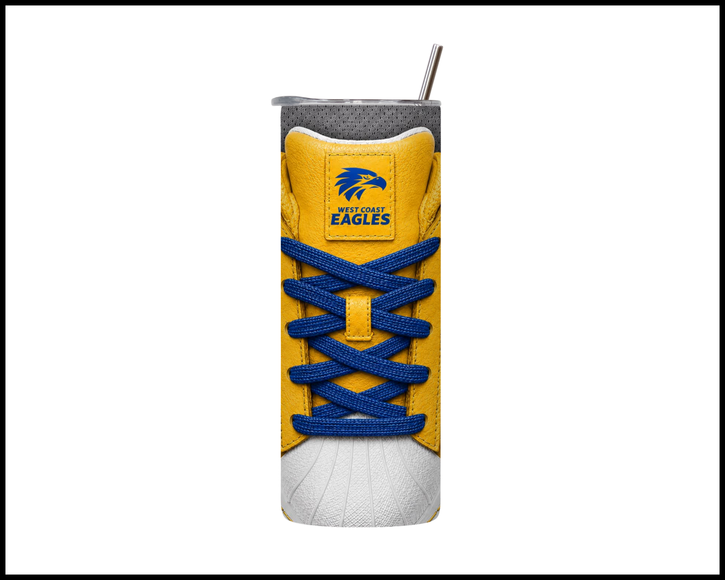 Stainless Steel Tumbler - West Coast Eagles Side-Stripe Shoe Inspired