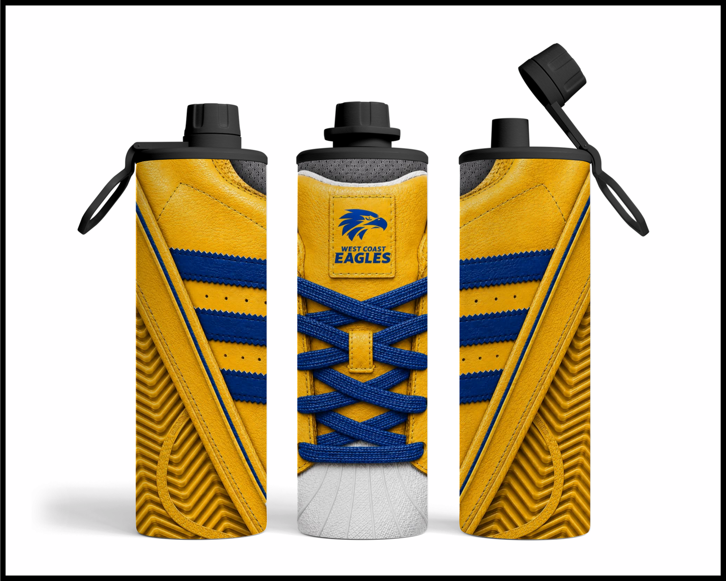 Stainless Steel Tumbler - West Coast Eagles Side-Stripe Shoe Inspired