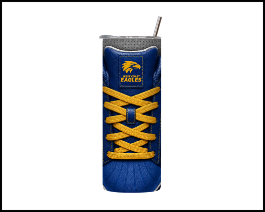 Stainless Steel Tumbler - West Coast Eagles Side-Stripe Shoe Inspired
