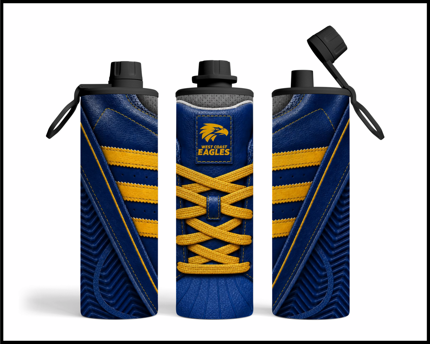 Stainless Steel Tumbler - West Coast Eagles Side-Stripe Shoe Inspired