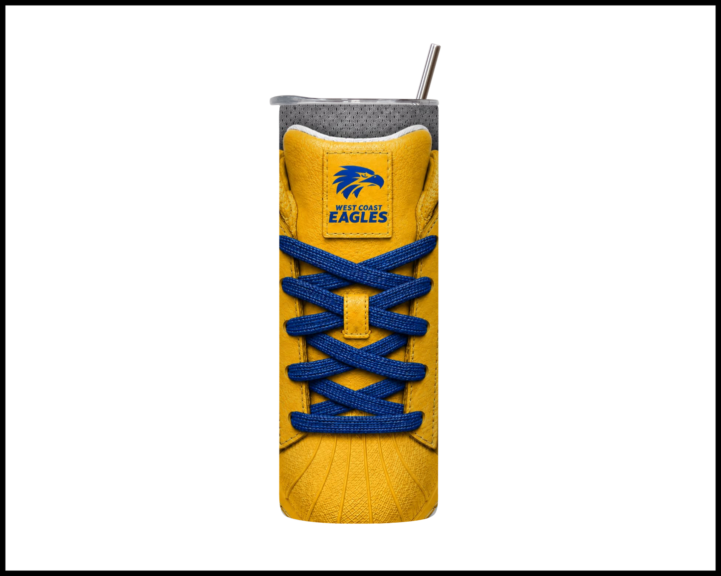 Stainless Steel Tumbler - West Coast Eagles Side-Stripe Shoe Inspired