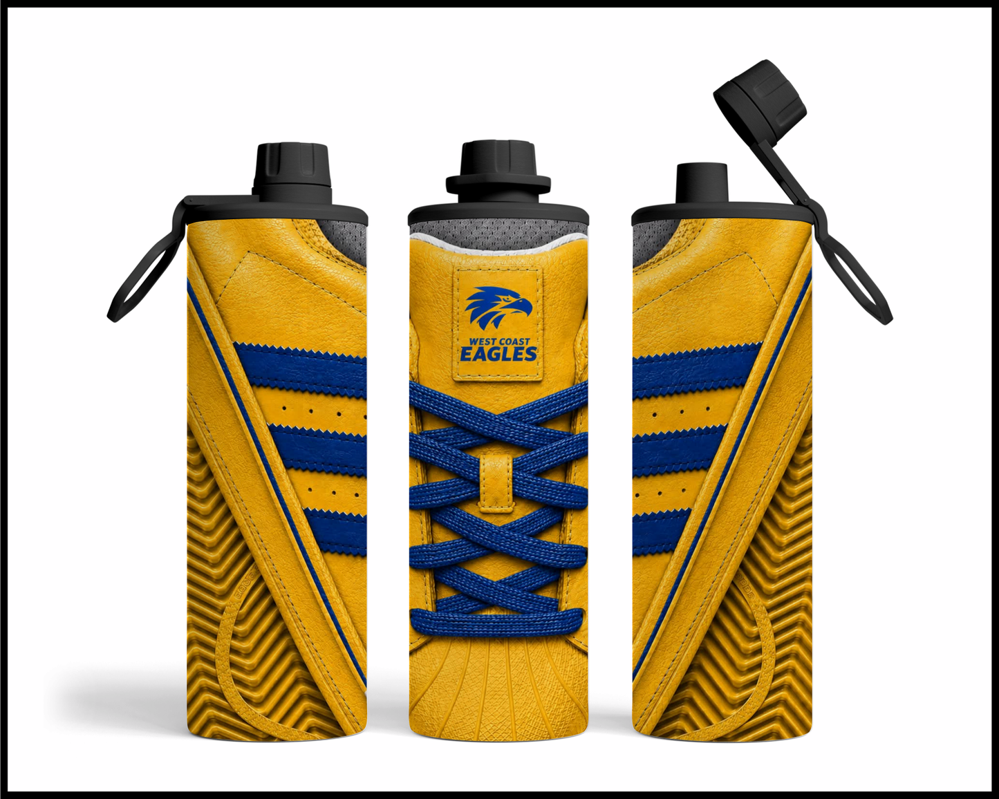Stainless Steel Tumbler - West Coast Eagles Side-Stripe Shoe Inspired