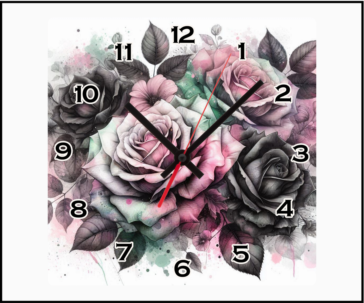 Floral Sublimated Clock (Square 087)