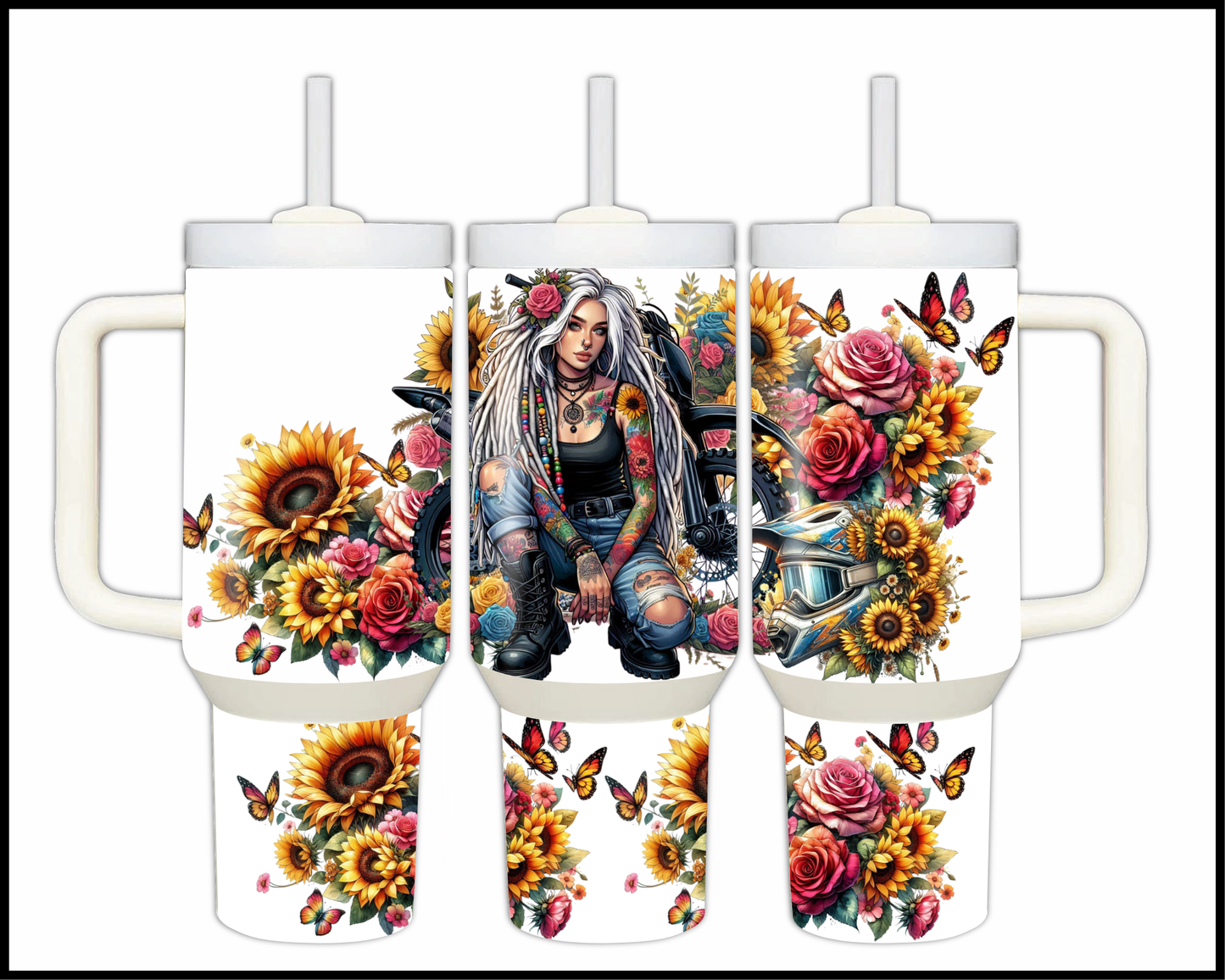 Ink, Engines, & Attitude Stainless Steel Big 40oz Tumbler (093)