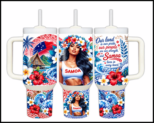 Somoa Lives In Every Heart Big Guzzler Stainless Steel Tumbler (1023)