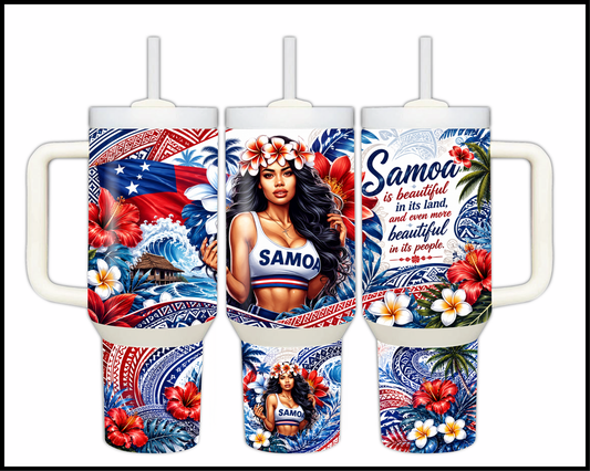 Somoa's Beauty Big Guzzler Stainless Steel Tumbler (1024)