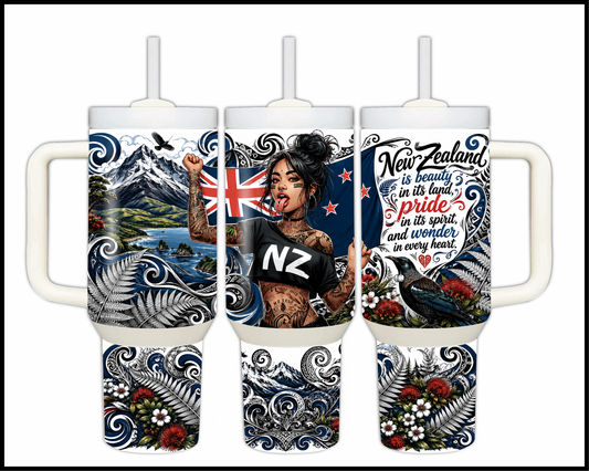 New Zealand - Wander In Every Heart Big Guzzler Stainless Steel Tumbler (1025)