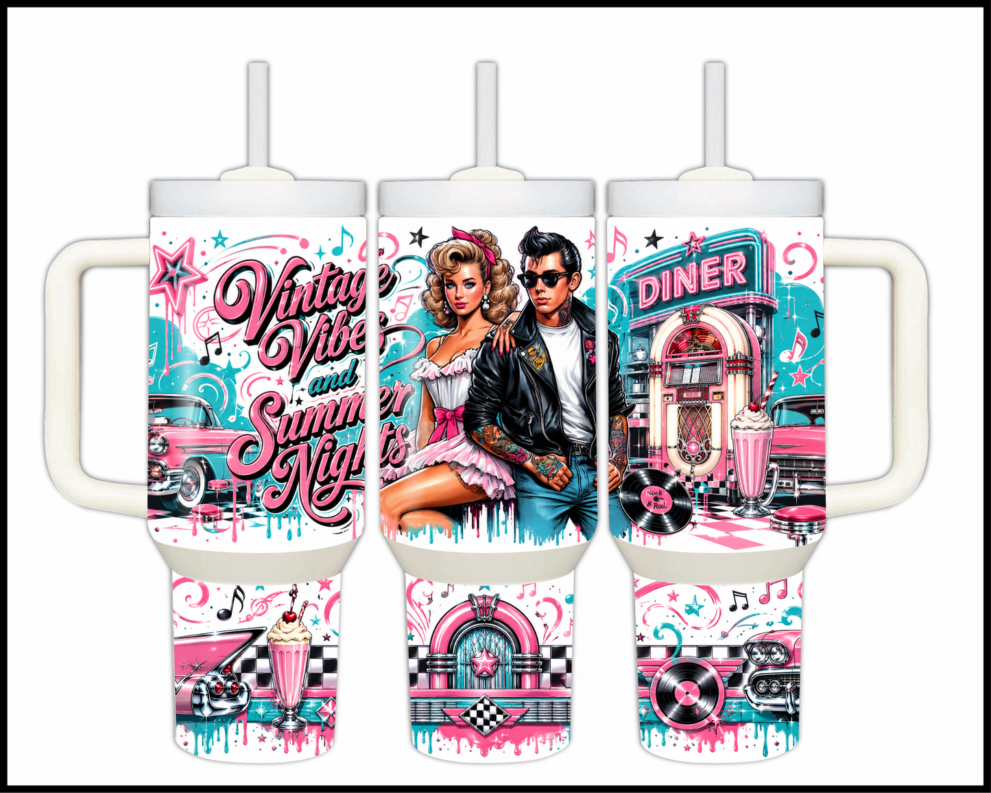 Grease Inspired Big Guzzler Stainless Steel Tumbler (1035)