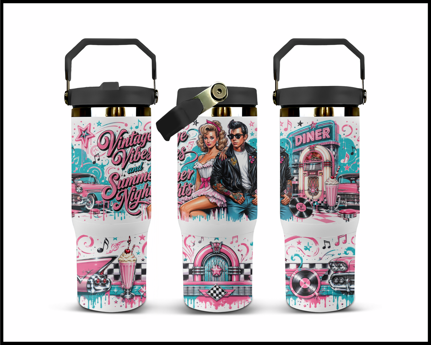 Grease Inspired Big Guzzler Stainless Steel Tumbler (1035)