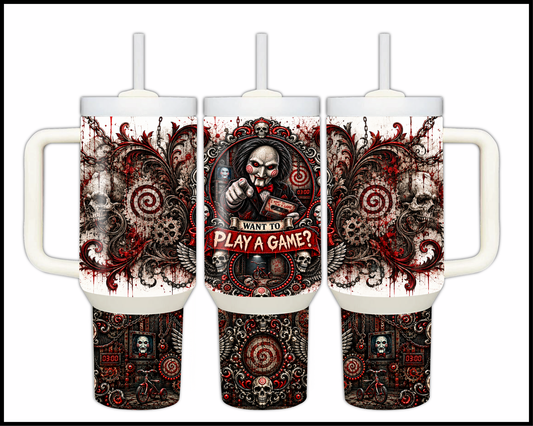 Sinister Sips - Jigsaw  Big Guzzler Stainless Steel Tumbler (1077)
