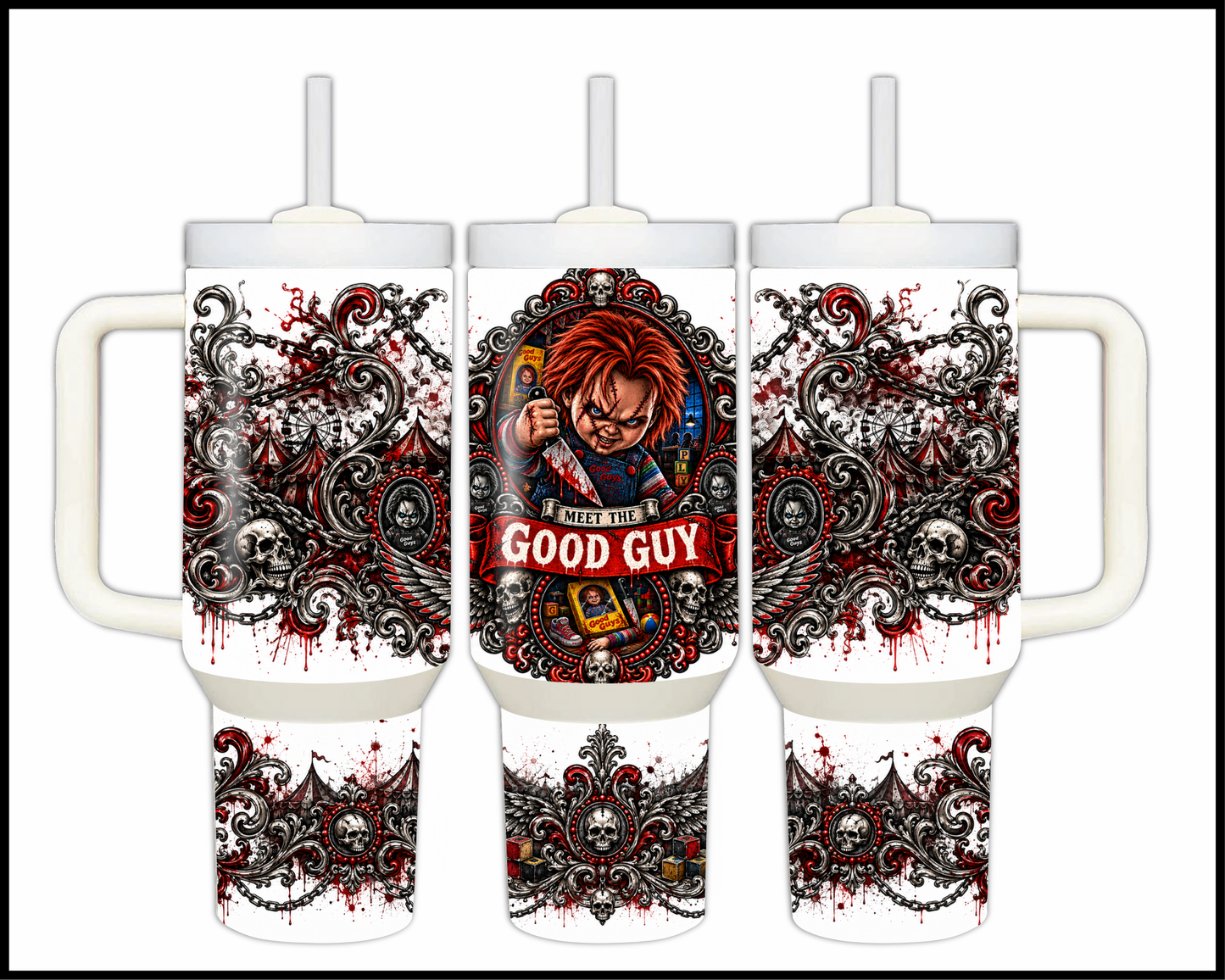 Sinister Sips - Chucky Big Guzzler Stainless Steel Tumbler (1078)