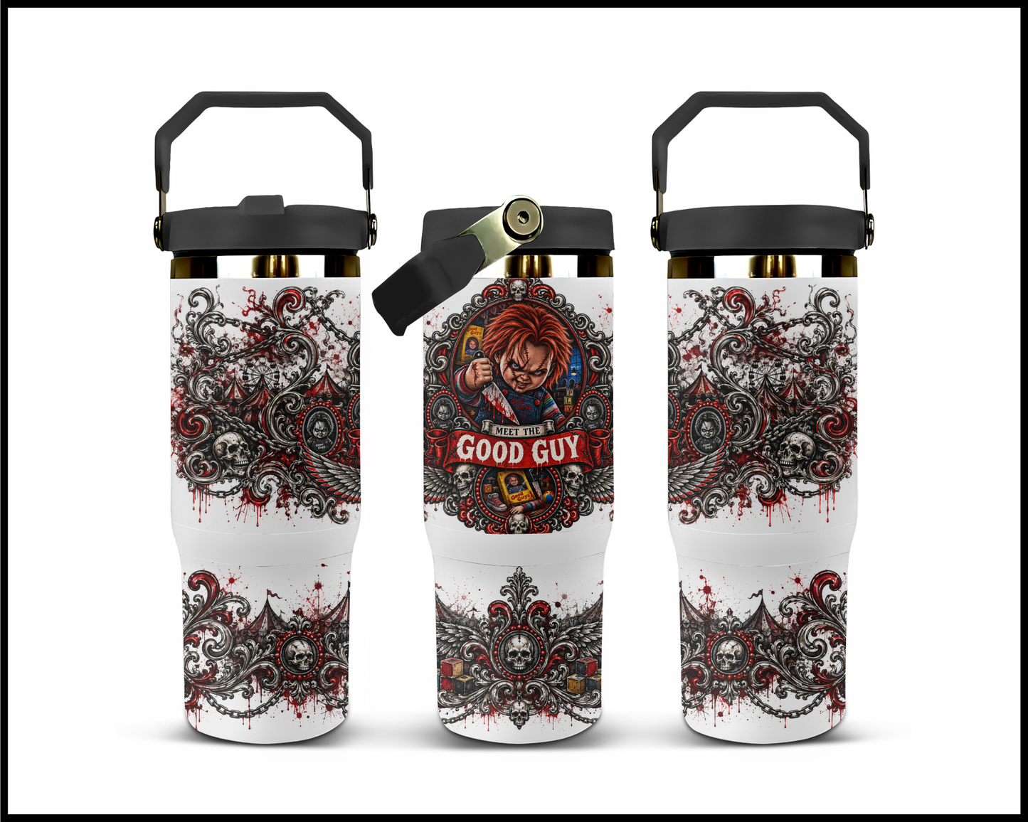 Sinister Sips - Chucky Big Guzzler Stainless Steel Tumbler (1078)