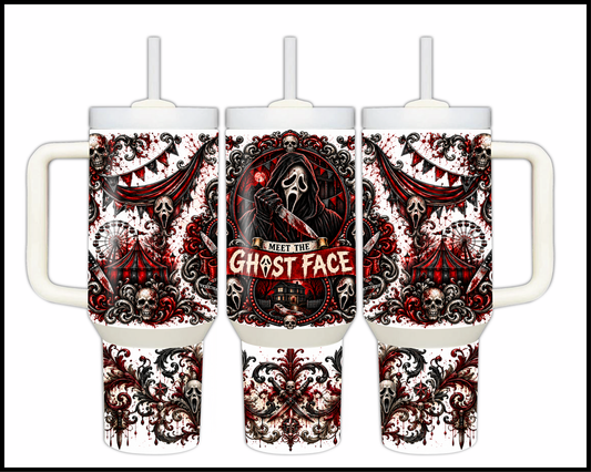 Sinister Sips - Ghost Face Big Guzzler Stainless Steel Tumbler (1083)