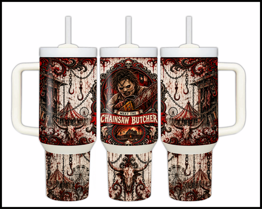 Sinister Sips - Leatherface Big Guzzler Stainless Steel Tumbler (1086)