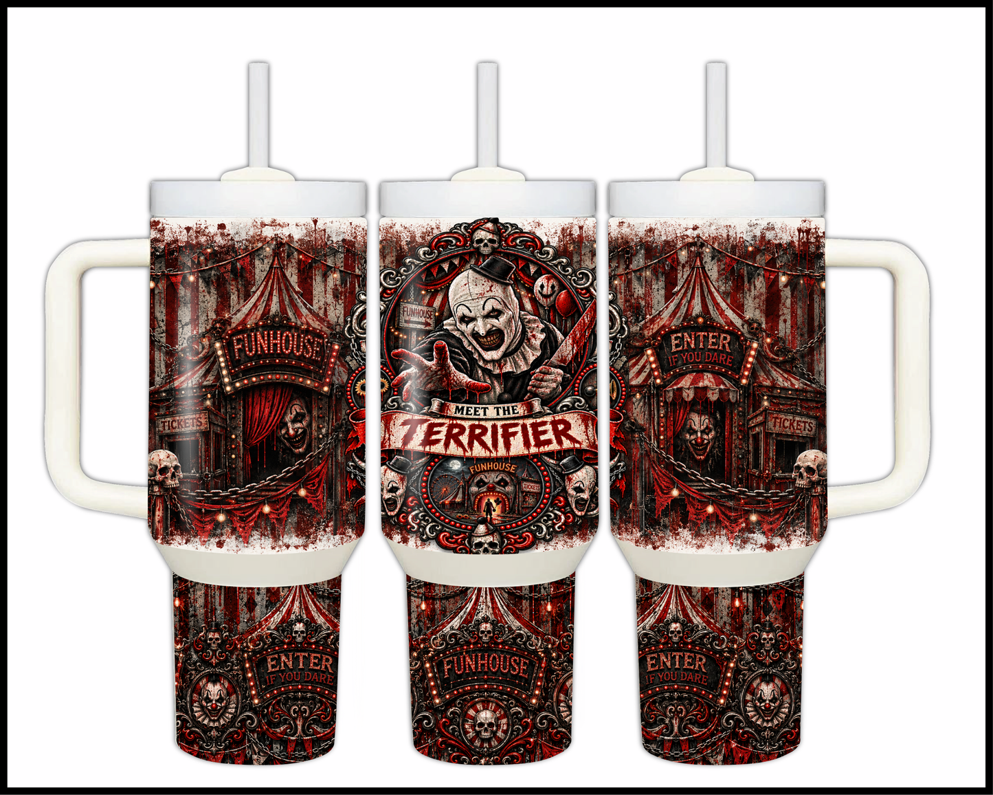 Sinister Sips - Art the Clown Big Guzzler Stainless Steel Tumbler (1087)