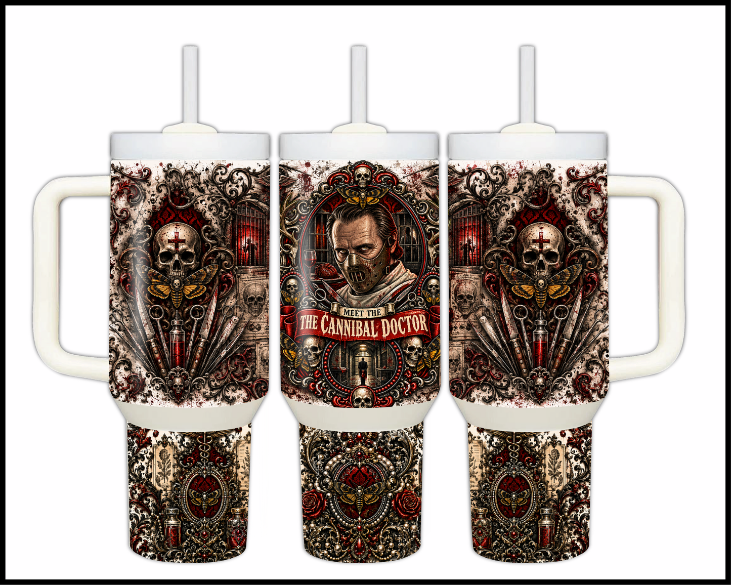 Sinister Sips - Dr. Hannibal Lecter Big Guzzler Stainless Steel Tumbler (1089)