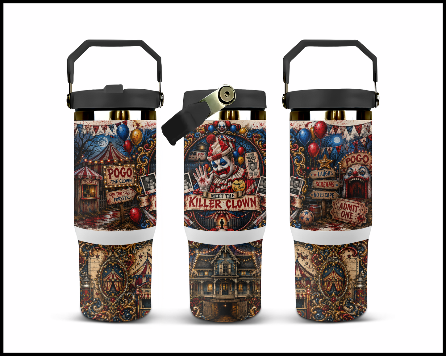 Sinister Sips - John Wayne Gacy Big Guzzler Stainless Steel Tumbler (1093)