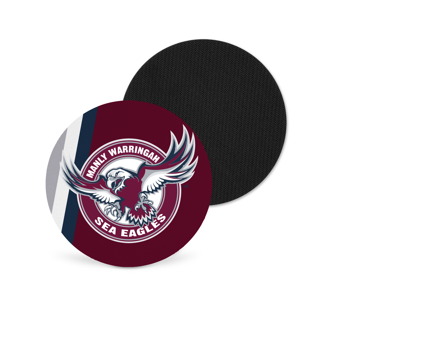 Manly Sea Eagles Neoprene Drink Coaster x2 (Round)