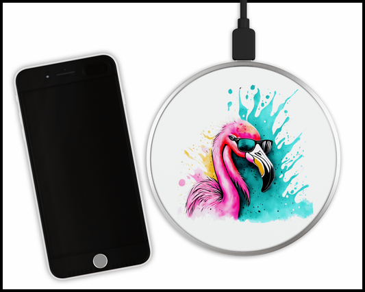 Neon Flamingo Sublimated Wireless Phone Charger (310)