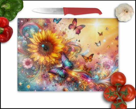 Floral Butterflies Sublimated Cutting Board (069)