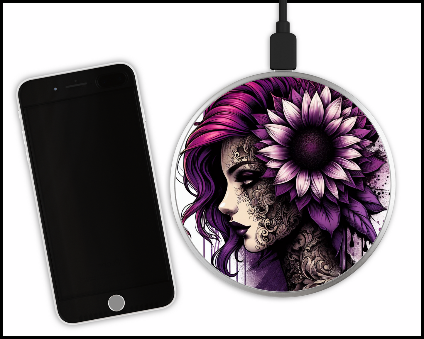 Mandala Women Sublimated Wireless Phone Charger (160)