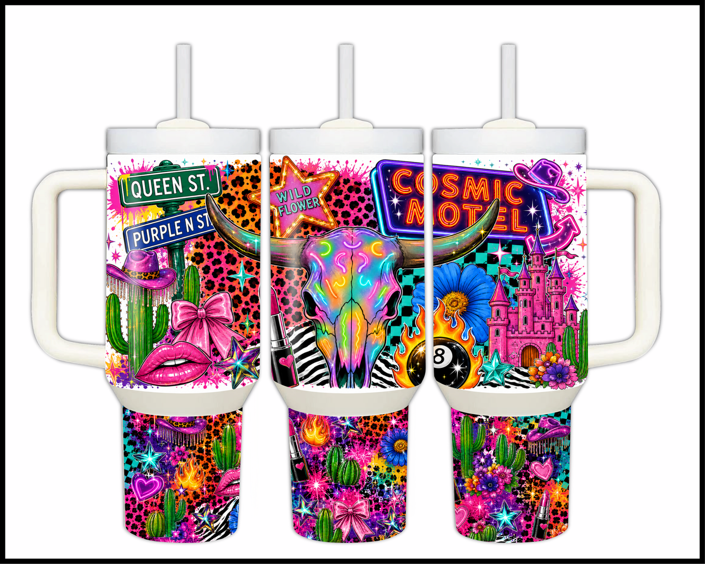 Somewhere Between A Fairytale And A Rodeo Big Guzzler Stainless Steel Tumbler (1132)