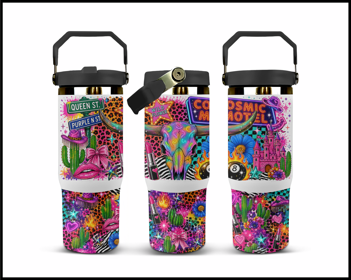 Somewhere Between A Fairytale And A Rodeo Big Guzzler Stainless Steel Tumbler (1132)