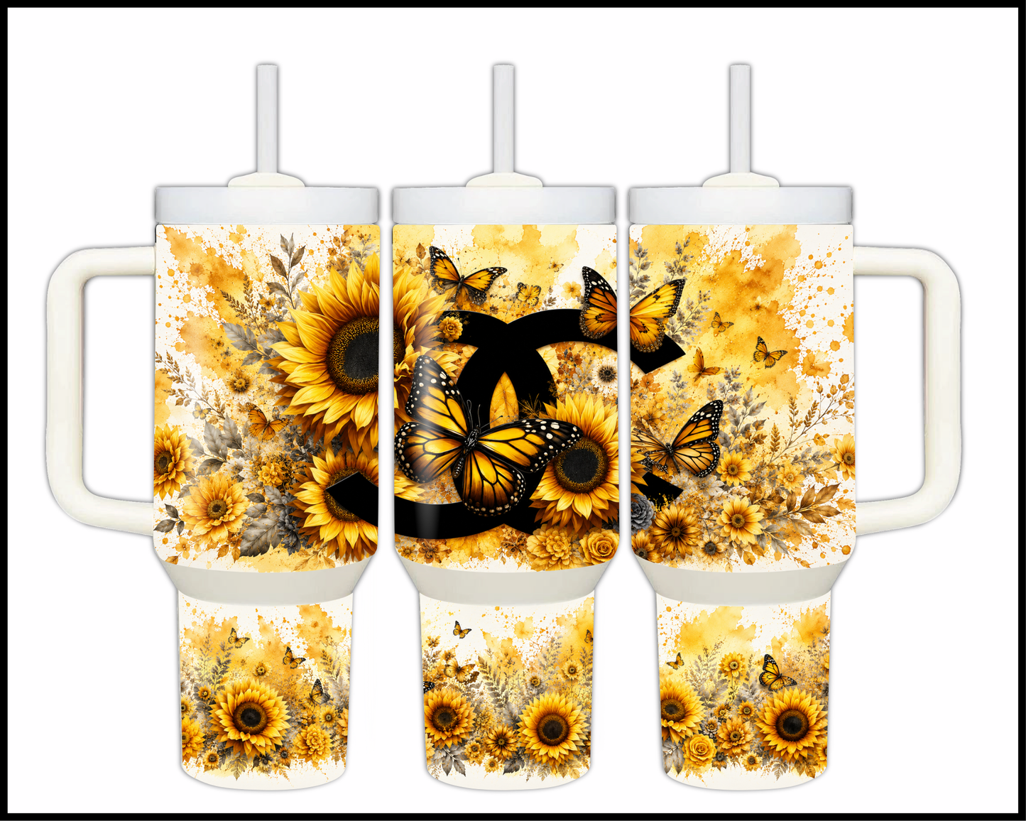 Brand Inspired Floral Blast Big Guzzler Stainless Steel Tumbler (1140)